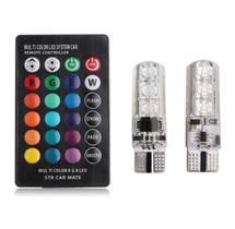 Kit 2 Lâmpada Pingão Led Rgb 16 Cores Controle Pingo T10