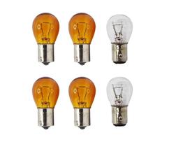 Kit 2 lampadas 2 polos amarela e 4 lampadas 1 polo laranja