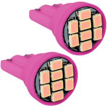 Kit 2 Lâmpadas 8 Led T10 W5w Pingo Colorida 12v 5 Watts Rosa