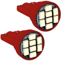 Kit 2 Lâmpadas 8 Led T10 W5w Pingo Colorida 12v Vermelha Kit 2 Lâmpadas 8 Led T10 W5w Pingo Colorida 12v Vermelha