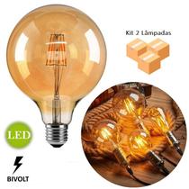 Kit 2 Lâmpadas de Filamento LED G125 Squirrel Cage 4W Bivolt