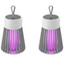 Kit 2 Lâmpadas Elétricas Mata-Mosquitos com Luz UV USB