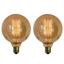 Kit 2 Lâmpadas Filamento de Carbono Retrô G125 Galaxy Led 40w 127v Vintage 2400K Amarelo Dimerizável
