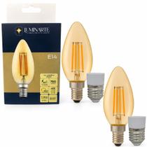 Kit 2 Lâmpadas Filamento LED C35 Decorativa Retrô Vintage Âmbar Bivolt Luminarte Kit 2 Lâmpadas Filamento LED C35 Decorativa Retrô Vintage Âmbar Bivolt Luminarte