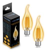 Kit 2 Lâmpadas Filamento Led Vela Retrô Volter 4w 2200k E27 Kit 2 Lâmpadas Filamento Led Vela Retrô Volter 4w 2200k E27