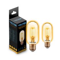 Kit 2 Lâmpadas Filamento Retrô Vintage Led T45 Edison 4w Volter