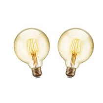 Kit 2 Lâmpadas G95 Filamento LED 4w Bivolt 2200k Âmbar