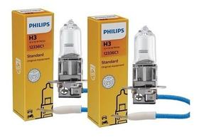 Kit 2 Lâmpadas H3 Farol Alto Baixo Neblina Philips Standard 12v 55w Kit 2 Lâmpadas H3 Farol Alto Baixo Neblina Philips Standard 12v 55w