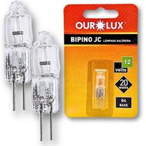 Kit 2 Lampadas Halogena Bipino Jc 20W 12V G4 - Ourolux Kit 2 Lampadas Halogena Bipino Jc 20W 12V G4 - Ourolux
