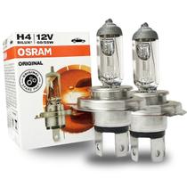Kit 2 Lâmpadas Halógena Osram Original H4 60 55W 12V Farol Automotivo Branco Quente 3200k