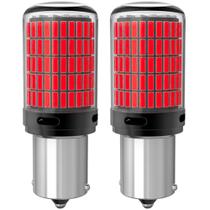 Kit 2 Lâmpadas Led BA15s P21W 1156 144 Leds Canbus Vermelha