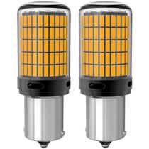 Kit 2 Lâmpadas Led BAU15s PY21W 144 Led Canbus Laranja