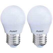 Kit 2 Lâmpadas LED Bolinha Avant Amarelo 4W Bivolt MG350-C 2700K Base E27 - CÓD 285171376