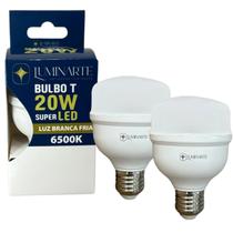 Kit 2 Lâmpadas Led Bulbo 20w E27 Branco Frio Inmetro Luminarte