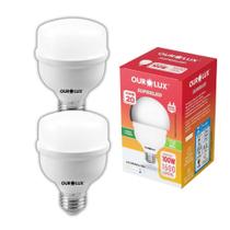 Kit 2 Lâmpadas Led Bulbo 20w Superled Bivolt 6500k Ourolux