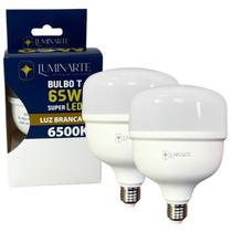Kit 2 Lâmpadas Led Bulbo 65w E27 Branco Frio Inmetro Luminarte