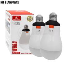 KIT 2 Lâmpadas LED de Emergência Bateria Recarregável 12h