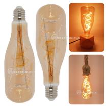 Kit 2 Lâmpadas Led Desenho Garrafa Retrô Com Filamento Alta Durabilidade Amarela Ambar 2200K 61522 Kit 2 Lâmpadas Led Desenho Garrafa Retrô Com Filamento Alta Durabilidade Amarela Ambar 2200K 61522