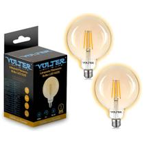 Kit 2 Lâmpadas Led Filamento G125 4w Bivolt E27 2200k Kit 2 Lâmpadas Led Filamento G125 4w Bivolt E27 2200k