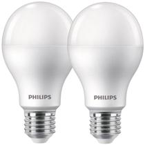 Kit 2 Lâmpadas Led Philips 16w Branco Quente 3000K E27 Equivale 100w Luz Amarela Bulbo Super Led Residencial Bivolt