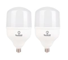 Kit 2 Lâmpadas Led Super Bulbo 50w Alta Potência Bivolt Branco Frio- Techluz