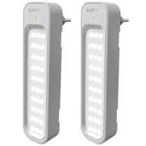 Kit 2 Lâmpadas Luminárias De Emergência 30 Leds Recarregável Bivolt - Intelbras LEA 150 40m2