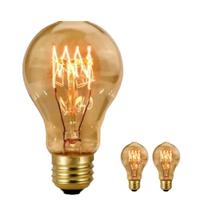 Kit 2 Lampadas Retro Vintage Filamento Carbono A19 40W 127V Âmbar Gold Branca Quente Kian