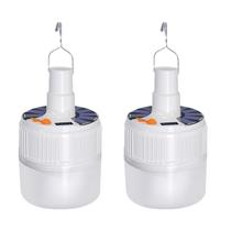 Kit 2 Lampadas Solar Recarregável Acampamento Barraca Pesca