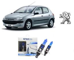 Kit 2 Lampadas Super Brancas para Farol De Milha Modelo H1 com 8500k para Peugeot 206