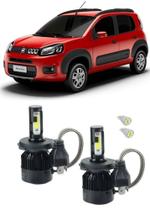Kit 2 Lampadas Super Led Farol Alto E Baixo H4 Novo Uno