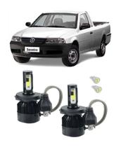Kit 2 Lampadas Super Led Farol H4 Saveiro G3 Foco Simples