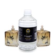 Kit 2 Lamparina Decorativa 4 Estações + 500 ml Fluido Puro