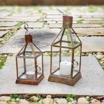 Kit 2 Lamparina Lanterna Marroquina Decorativas Castiçal Kit 2 Lamparina Lanterna Marroquina Decorativas Castiçal