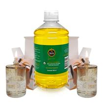 Kit 2 Lamparina Sonhos Dourados + 500 ml Fluido Citronela - Velas Bistrot