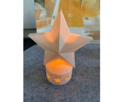 Kit 2 Lamparinas Estrela Para Vela Led Decoração Lindo