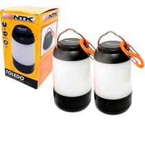 Kit 2 Lampião Lanterna Todelo 6 Led Forte Brilhante Com Alça Mosquetão Trilha Pesca Nautika Ntk