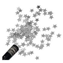Kit 2 Lança Confete Metalizado 30cm Estrela ou Retângulo Festa Estouro - PRATA