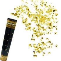 Kit 2 Lança Confete Metalizado 30cm Festa Estouro Retângulo - DOURADO