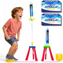Kit 2 Lança Foguetes Apollo na Caixa Original Infantil Sobe Alto Brincadeira Externa