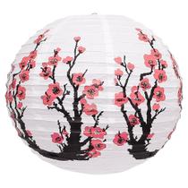 Kit 2 Lanterna Japonesa Papel 40 cm Branca Sakura Vermelha