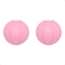 Kit 2 Lanterna Japonesa Papel 40 cm Rosa Claro