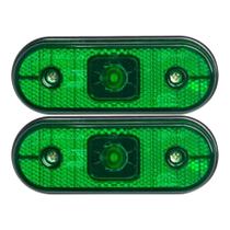 Kit 2 Lanterna Lateral Retangular Com Led Verde As0607000