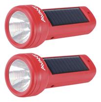 Kit 2 Lanterna Led Solare Recarregável 1,5w 6500k Branco Frio 12cm 5v Vermelho 252052479-2 Avant Use