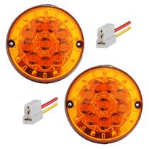 KIT 2 Lanterna Traseira Ônibus Caminhão 125mm 10 LED 24V AM +Conector
