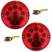 KIT 2 Lanterna Traseira Ônibus Caminhão 155mm 10 LED 24V VM c/Conector