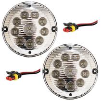 KIT 2 Lanterna Traseira Ré Ônibus Caminhão 155mm 10 LED 24V CR c/Conector