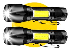 Kit 2 Lanternas Tática Mini LED USB V8 Recarregável Resistente Água Explosão Kit 2 Lanternas Tática Mini LED USB V8 Recarregável Resistente Água Explosão