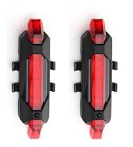 Kit 2 Lanternas Traseira LED recarregável para Bicicleta - Vermelho - ATMX