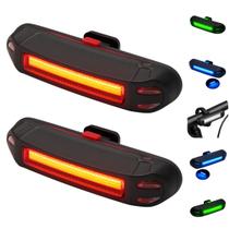 Kit 2 Lanternas Traseiras Para Bicicleta LED Potentes Recarregáveis com 5 Modos de Luz