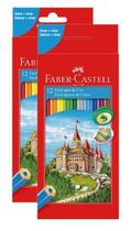 kit 2 Lápis De Cor 12 Cores Faber Castell Ecolápis Sextavado